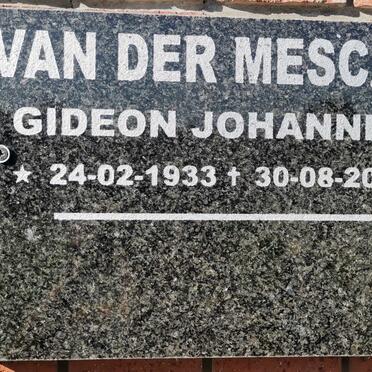 MESCHT Gideon Johannes, van der 1933-2013