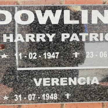 DOWLING Harry Patrick 1947-2009 &amp; Verencia 1948-