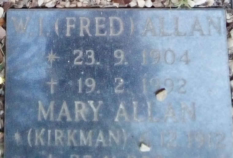 ALLAN W.I. 1904-1992 & Mary KIRKMAN 1912-?