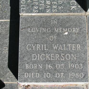 DICKERSON Cyril Walter 1903-1980