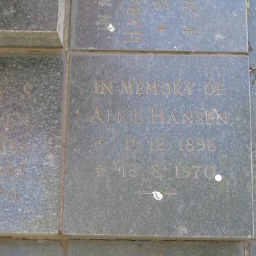 HANSEN Alice 1896-1970
