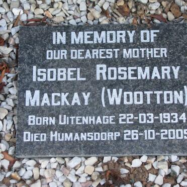 MACKAY Isobel Rosemary nee WOOTTON 1934-2009
