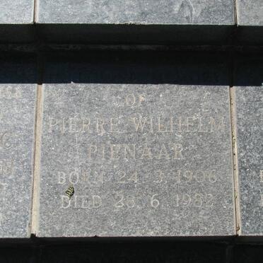 PIENAAR Pierre Wilhelm 1906-1982