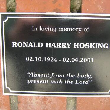 HOSKING Ronald Harry 1924-2001