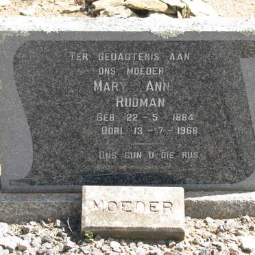 RUDMAN Mary Ann 1884-1968