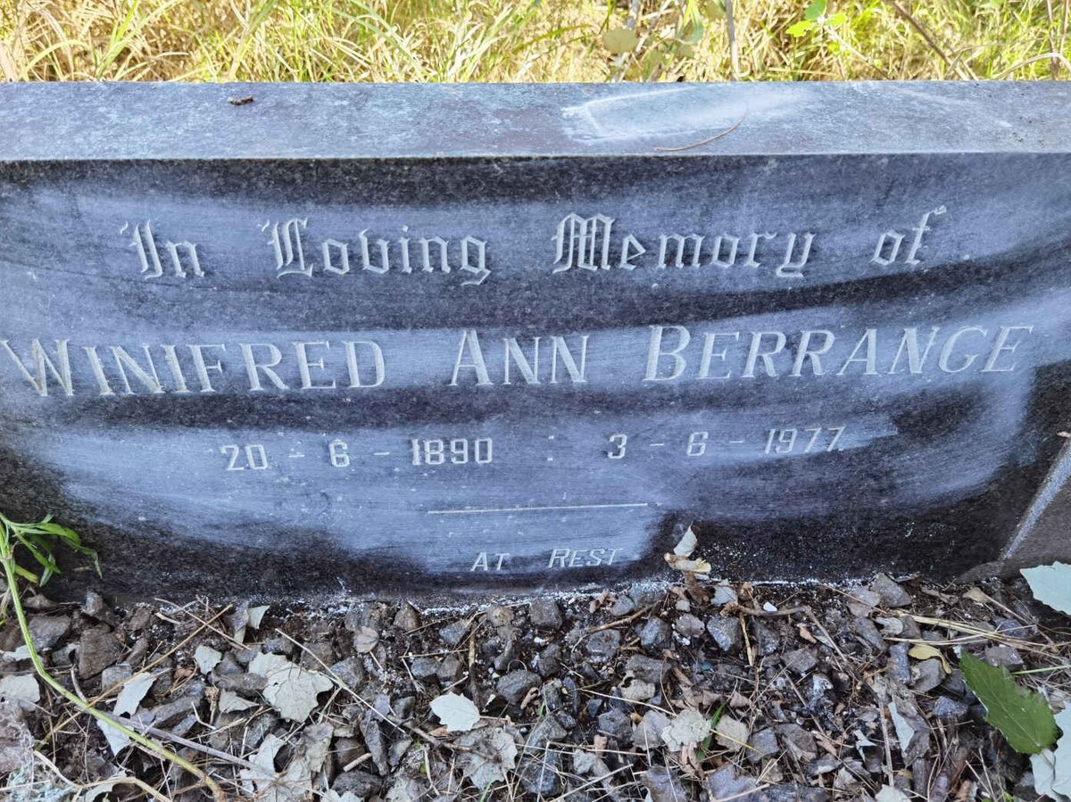 BERRANGE Winifred Ann 1890-1977