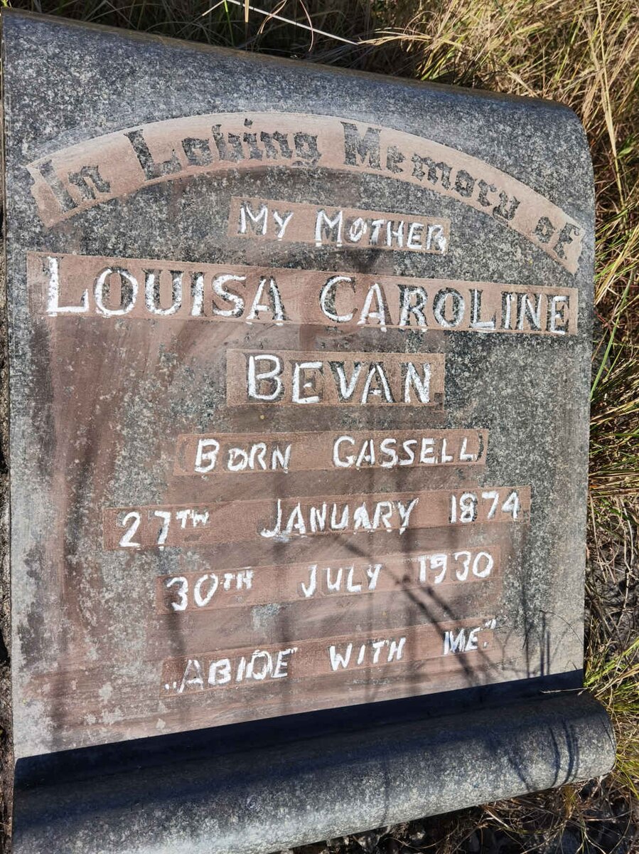 BEVAN Louisa Caroline nee CASSELL 1874-1930