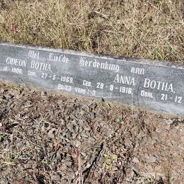 BOTHA Gideon 1906-1969 &amp; Anna 1916-1964