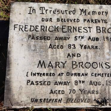 BROOKS Frederick Ernest -1953 &amp; Mary -1951