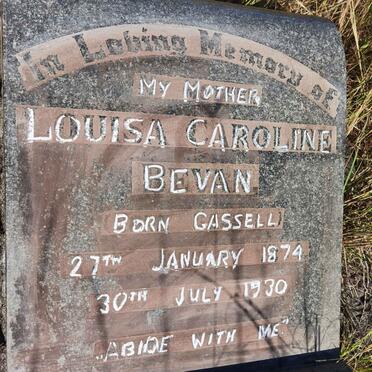 BEVAN Louisa Caroline nee CASSELL 1874-1930
