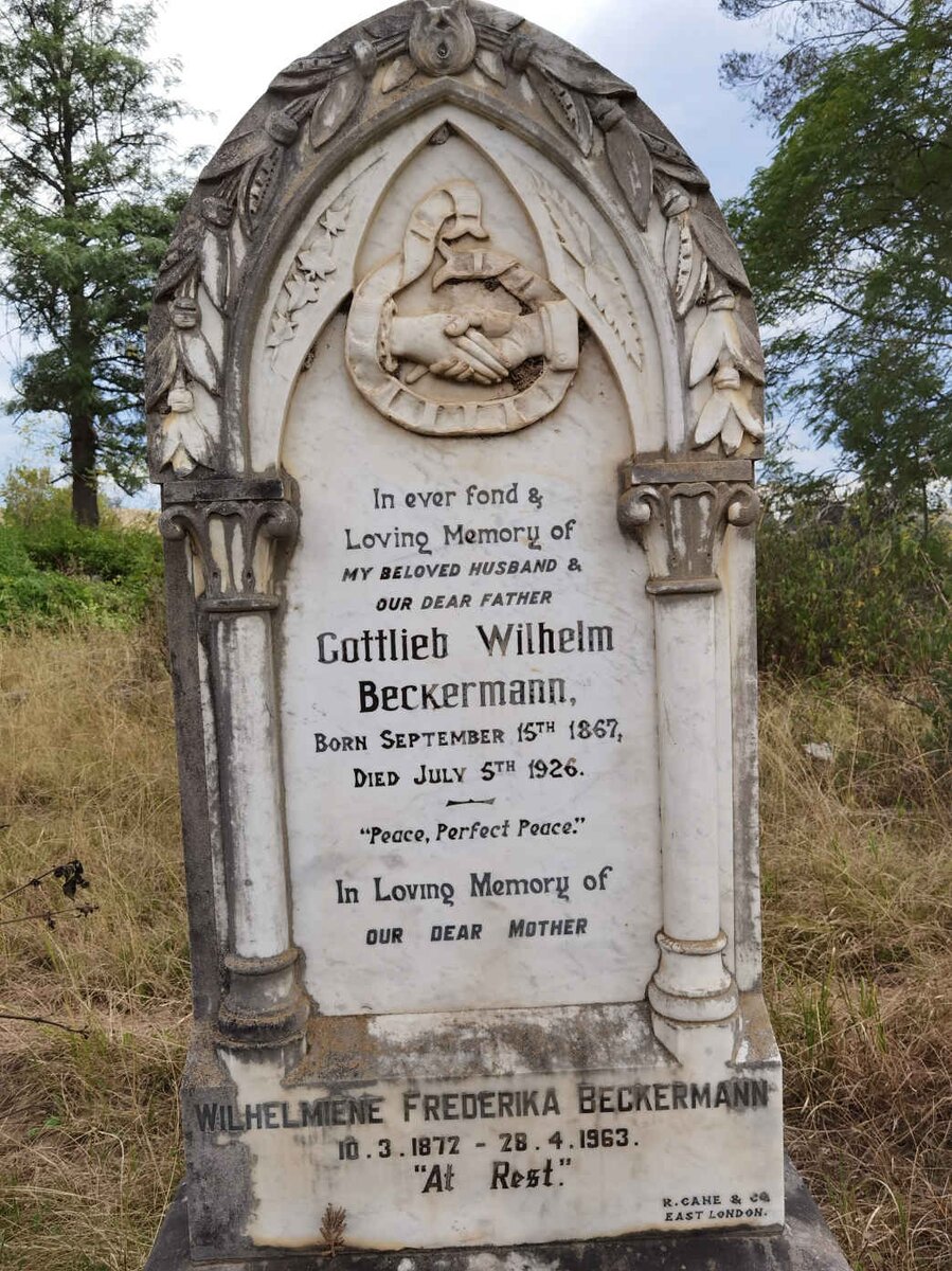 BECKERMANN Gottlieb Wilhelm 1867-1926 &amp; Wilhelmiene Frederika 1872-1963