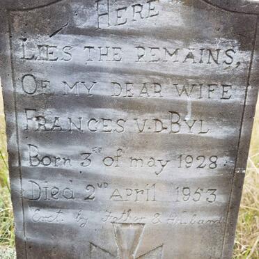 BYL Frances, van der 1928-1953