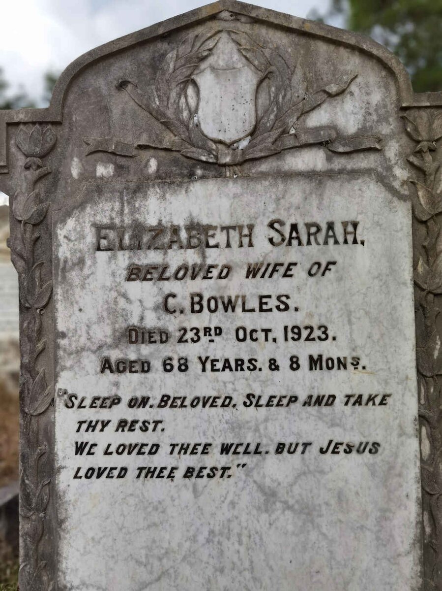 BOWLES Elizabeth Sarah -1923