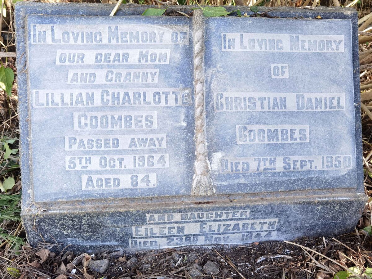 COOMBES Christian Daniel -1950 &amp; Lillian Charlotte -1964 :: COOMBES Eileen Elizabeth -1944
