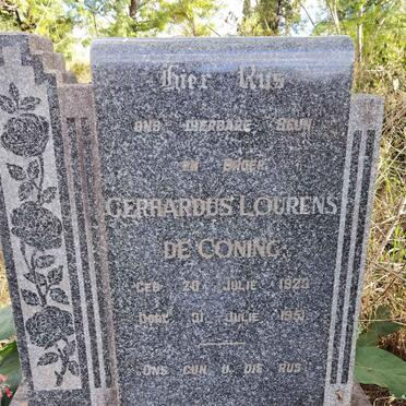 CONING Gerhardus Lourens, de 1923-1951