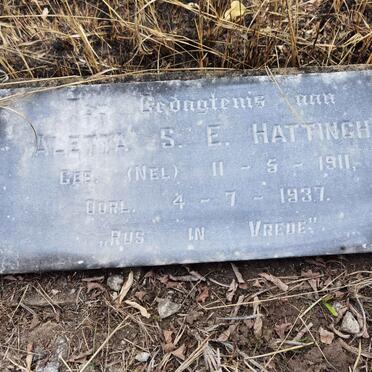 HATTINGH Aletta S.E. nee NEL 1911-1937