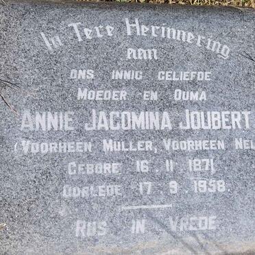 JOUBERT Annie Jacomina voorheen MULLER voorheen NEL 1871-1958