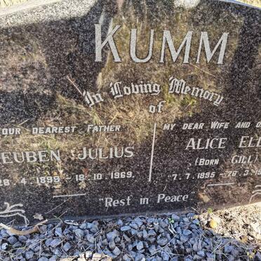 KUMM Reuben Julius 1899-1969 &amp; Alice Ella GILL 1895-1965