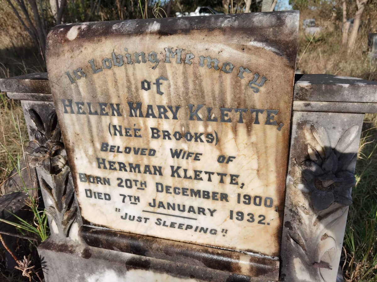 KLETTE Helen Mary nee BROOKS 1900-1932