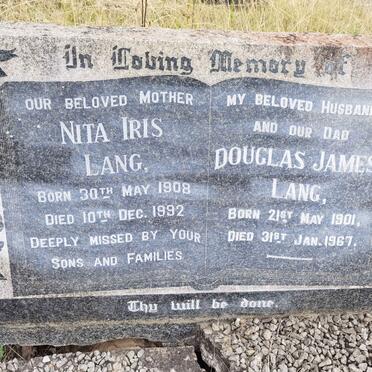 LANG Douglas James 1901-1967 &amp; Nita Iris 1908-1992