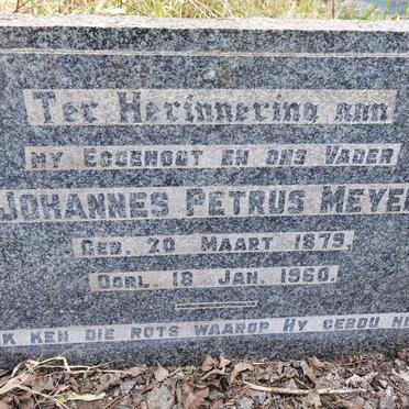 MEYER Johannes Petrus 1879-1960