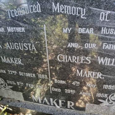 MAKER Charles William 1895-1956 &amp; Hilda Augusta 1889-1977