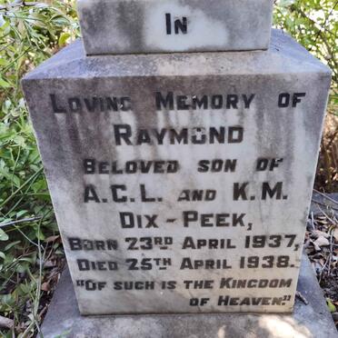 PEEK Raymond, DIX 1937-1938