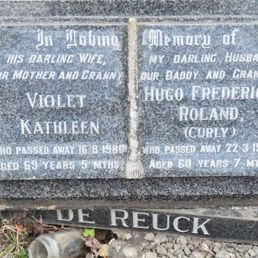 REUCK Hugo Frederick Roland, de -1968 &amp; Violet Kathleen -1980