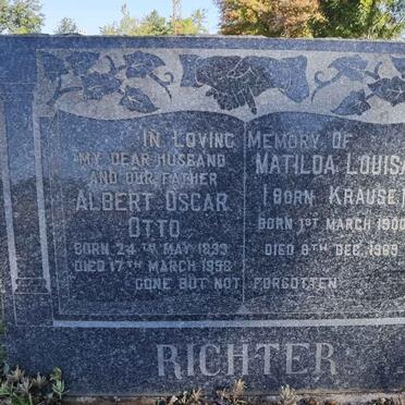 RICHTER Albert Oscar Otto 1899-1958 &amp; Matilda Louisa KRAUSE 1900-1969
