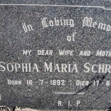 SCHREIBER Sophia Maria 1892-1969