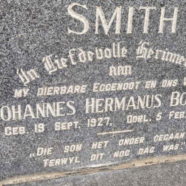 SMITH Johannes Hermanus Bouwer 1927-1963