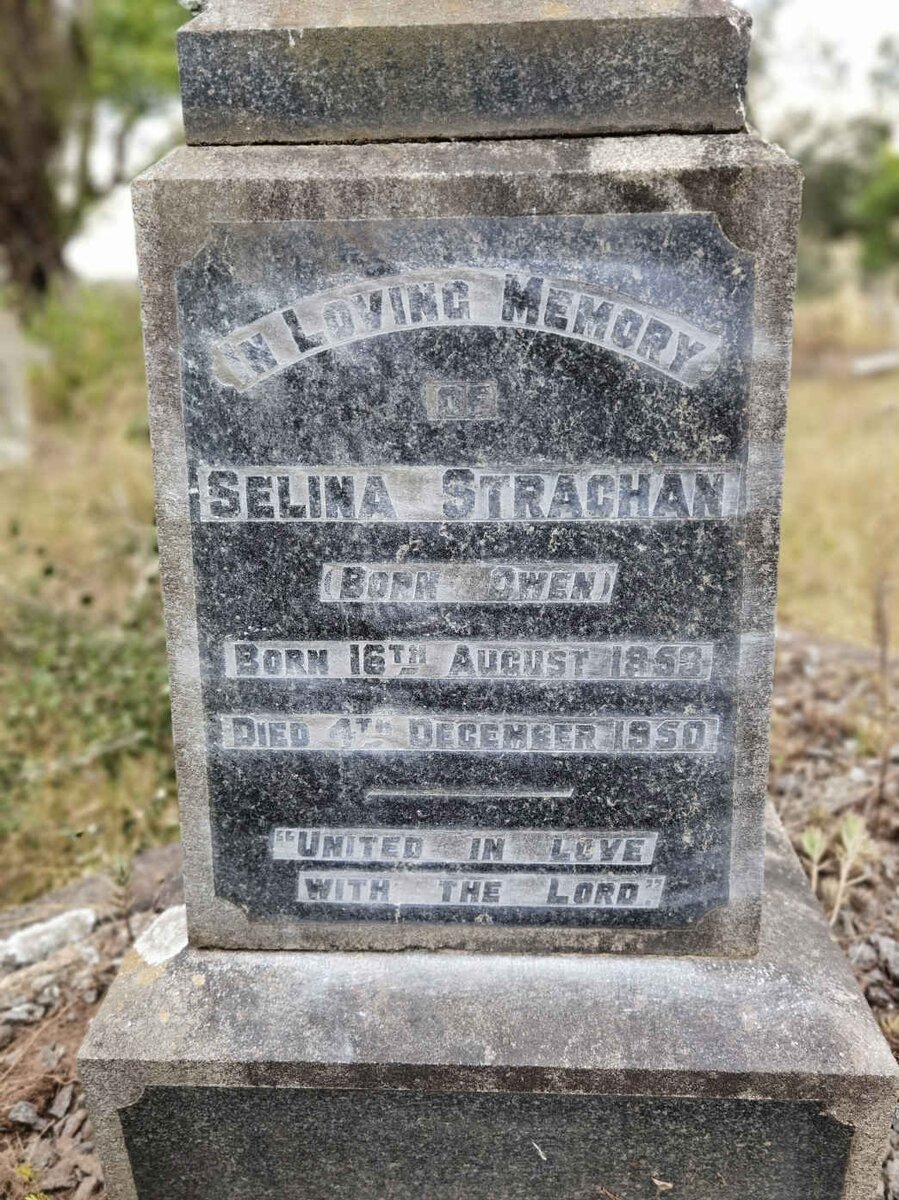 STRACHAN Selina nee OWEN 185?-1950