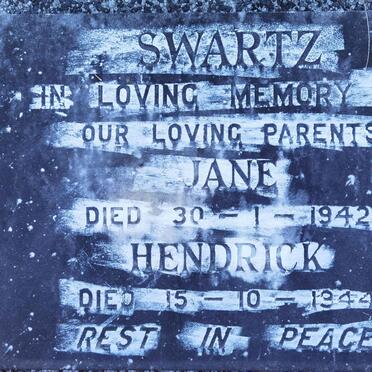 SWARTZ Hendrick -1944 &amp; Jane -1942