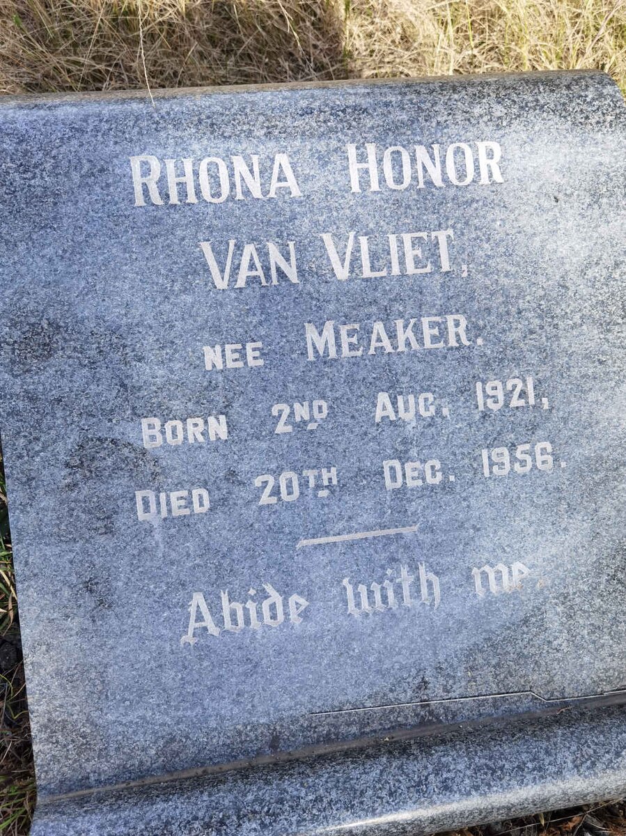 VLIET Rhona Honor, van nee MEAKER 1921-1956