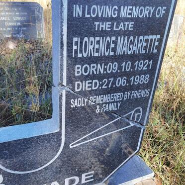 WADE Florence Magarette 1921-1988