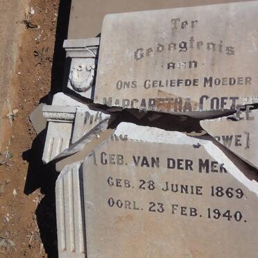 COETZEE Margaretha nee VAN DER MERWE 1869-1940
