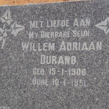 DURAND Willem Adriaan 1906-1951