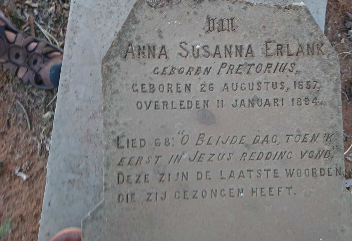 ERLANK Anna Susanna nee PRETORIUS 1857-1894