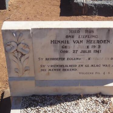 HEERDEN Hennie, van 1913-1941