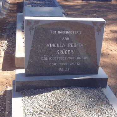 KRÜGER Vincula Redita nee COETSEE 1903-1995
