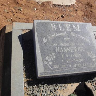 KLEM Hannetjie 1909-1987