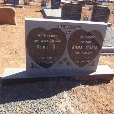 KRUGER Gert S. 1914-1963 &amp; Anna Maria KRUGER 1919-1992