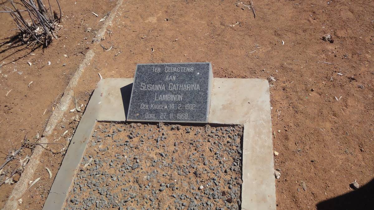 LAMBINON Susanna Catharina nee KRUGER 1902-1968