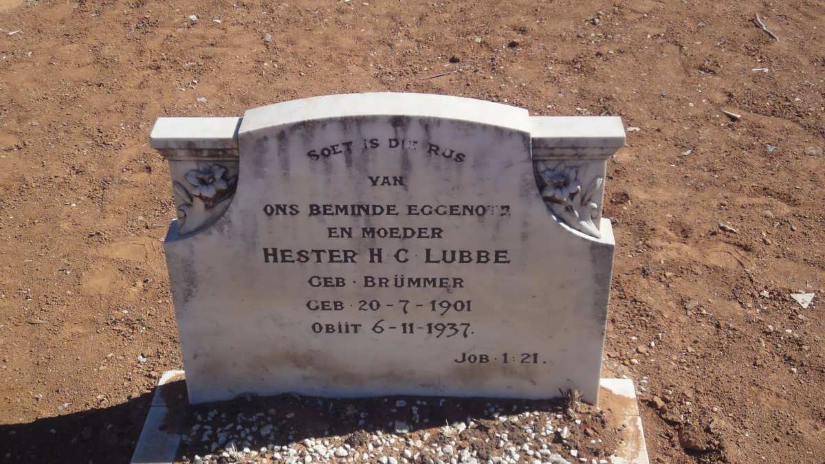 LUBBE Hester H.C. nee BRUMMER 1901-1937