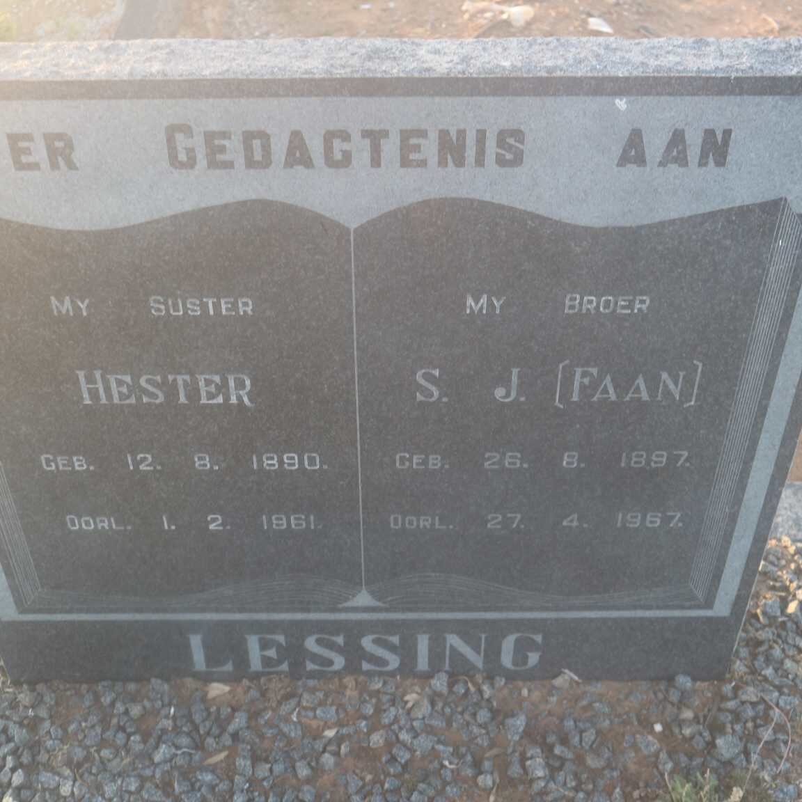 LESSING S.J. 1897-1967 &amp; Hester 1890-1961
