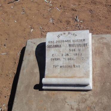 NIEUWOUDT Susanna J. nee ROUSSEAU 1850-1927
