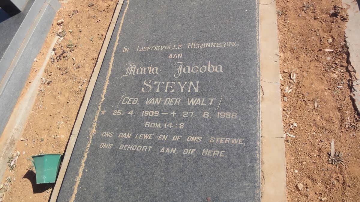 STEYN Maria Jacoba nee VAN DER WALT 1903-1988