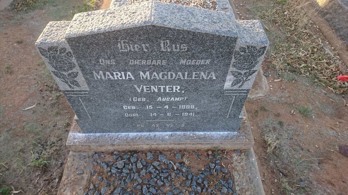 VENTER Maria Magdalena nee AUCAMP 1888-1941