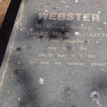 WEBSTER Violet Maud Elizabeth nee HARDING 1893-1967