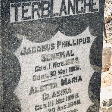 TERBLANCHE Jacobus Phillipus Senekal 1867-1918 &amp; Aletta Maria Classina 1869-1949